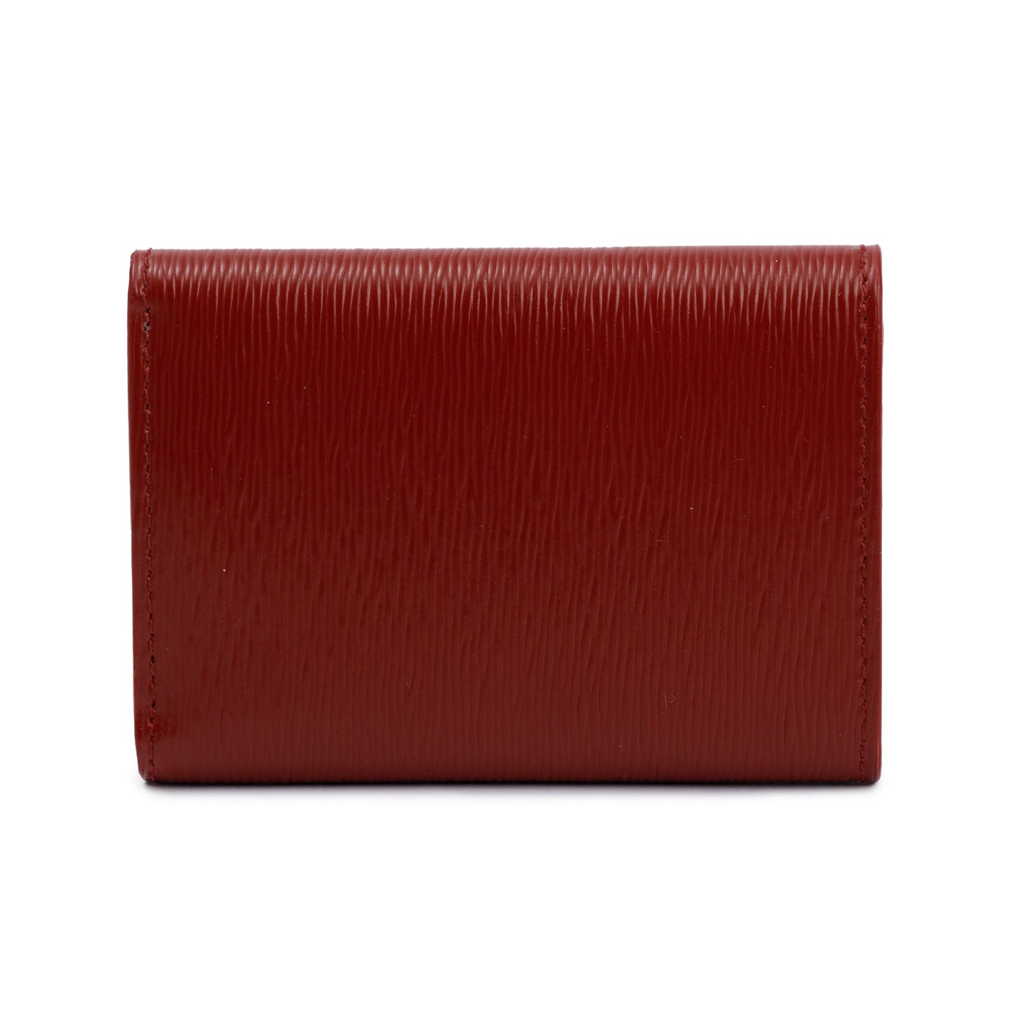 Prada Red Vitello Move Compact Tri-Fold Wallet