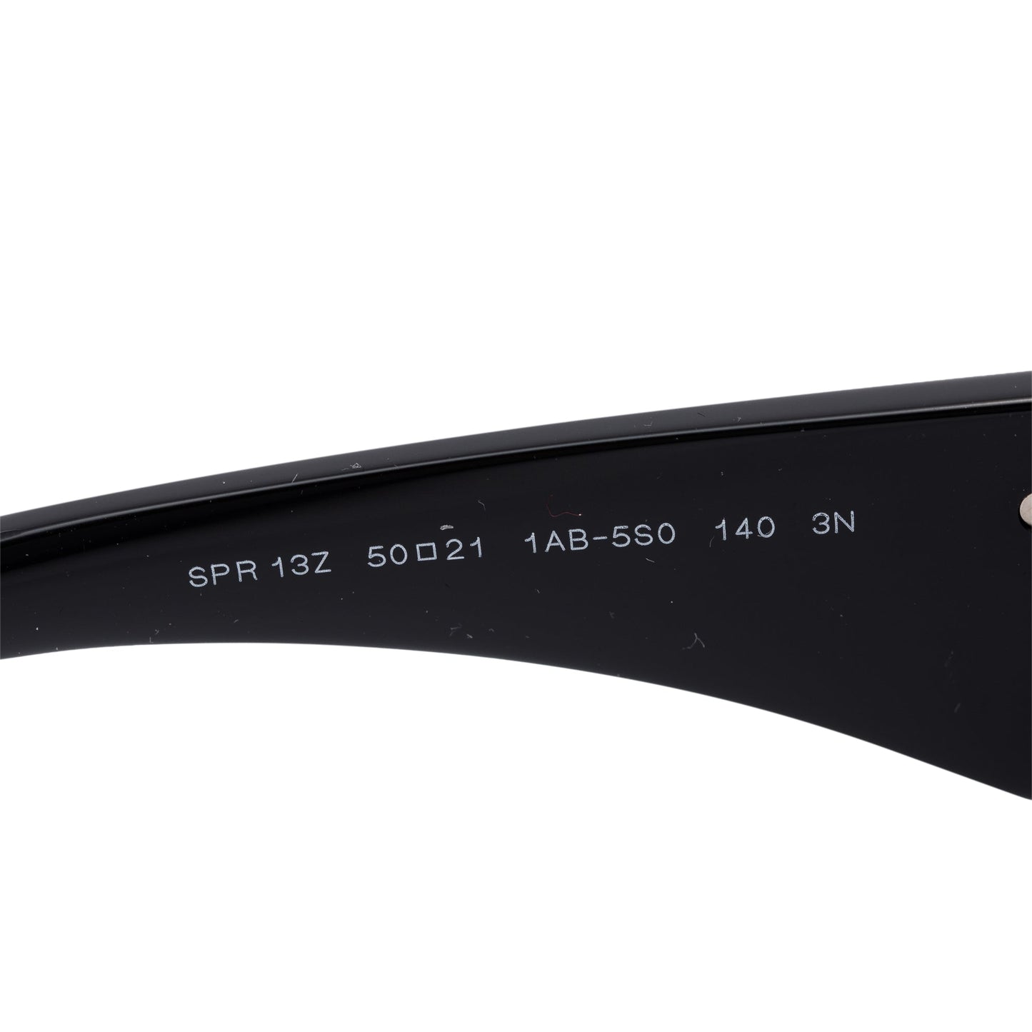 Prada SPR 13Z Black Acetate Symbole Rectangular Cat-Eye Sunglasses