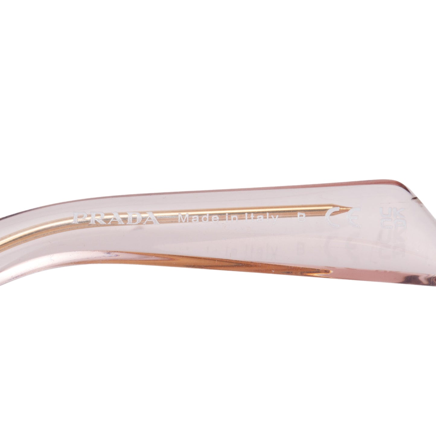 Prada SPR 17W Pink Acetate Symbole Rectangular Sunglasses