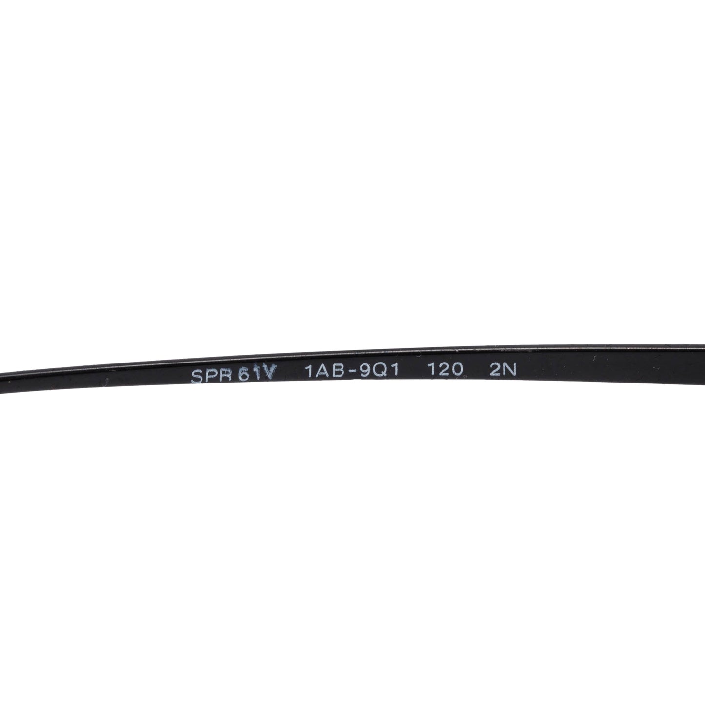 Prada SPR61V Black Metal Rimless Rectangle Shield Sunglasses
