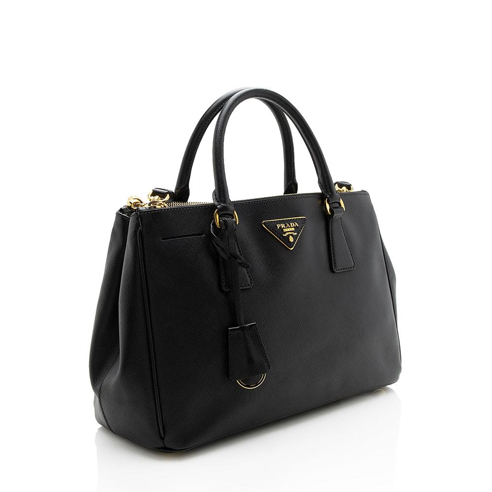 Prada Saffiano Lux Leather Double-Zip Small Tote ( )