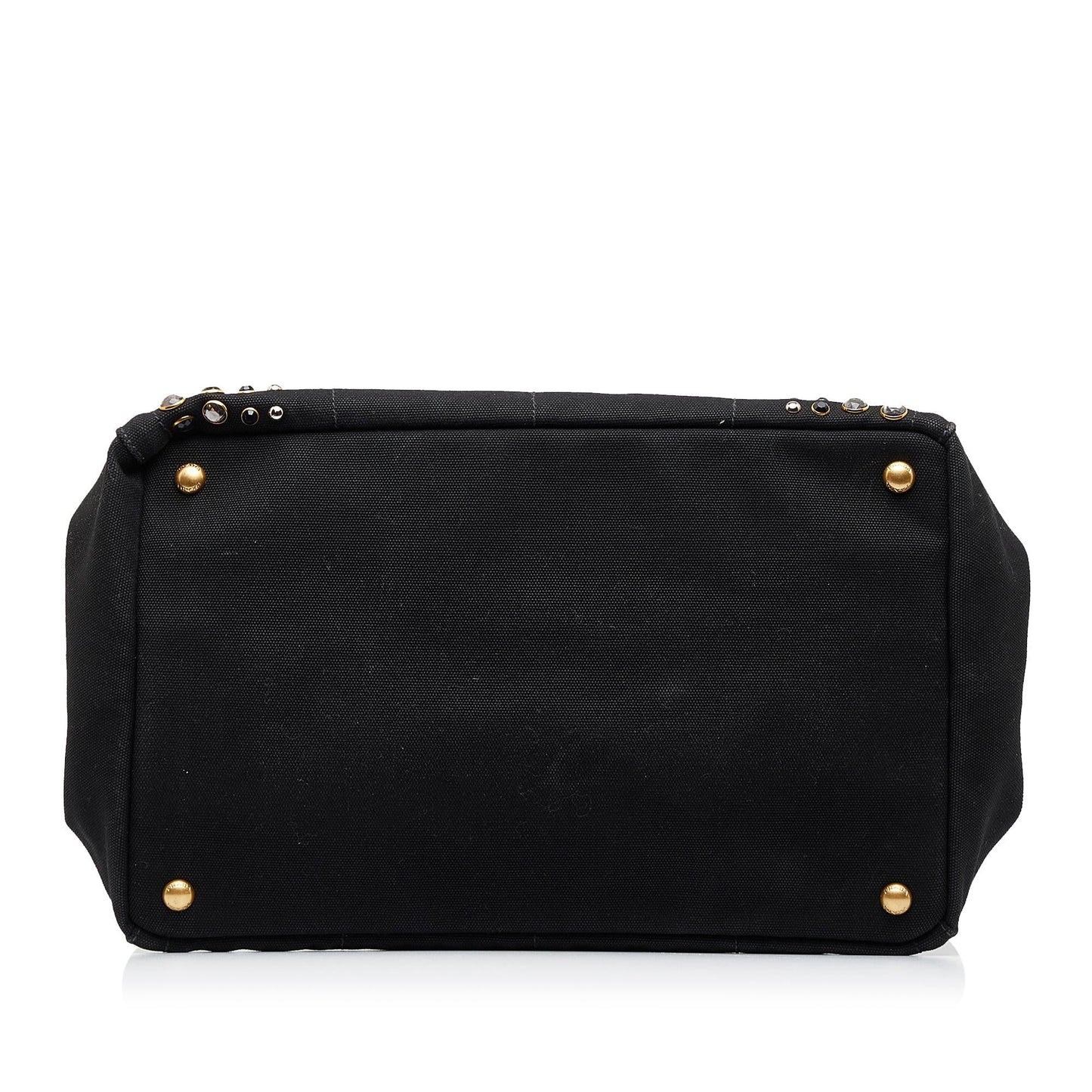 Prada Studded Canapa Tote Bag ( )