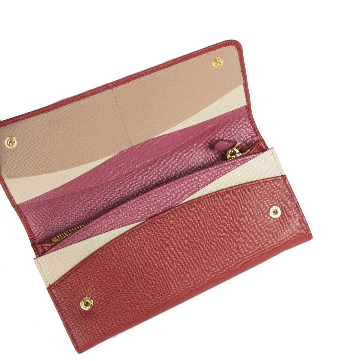 Prada Tri-Colour Saffiano Continental Wallet