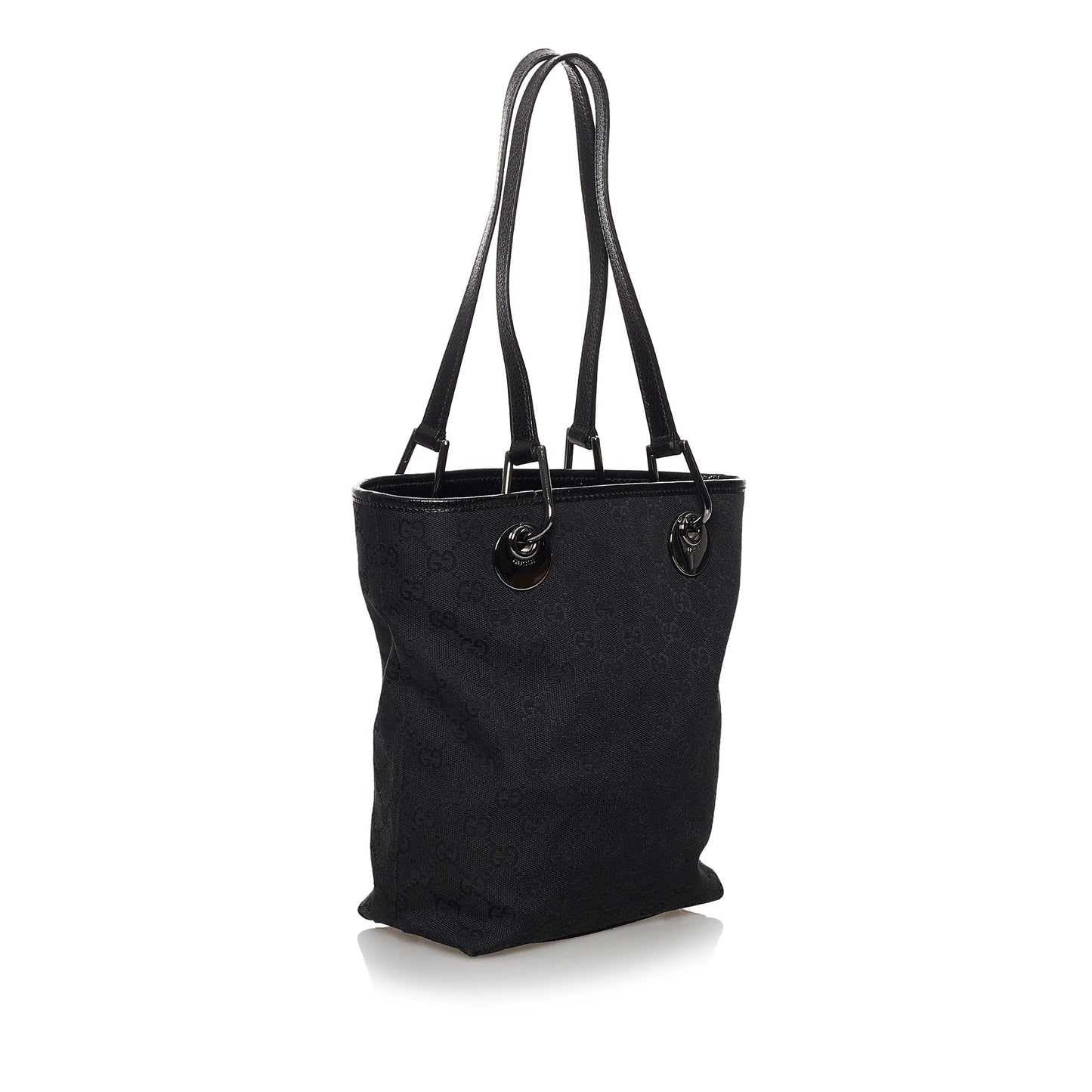Gucci Black Leather Canvas Tote Style 32
