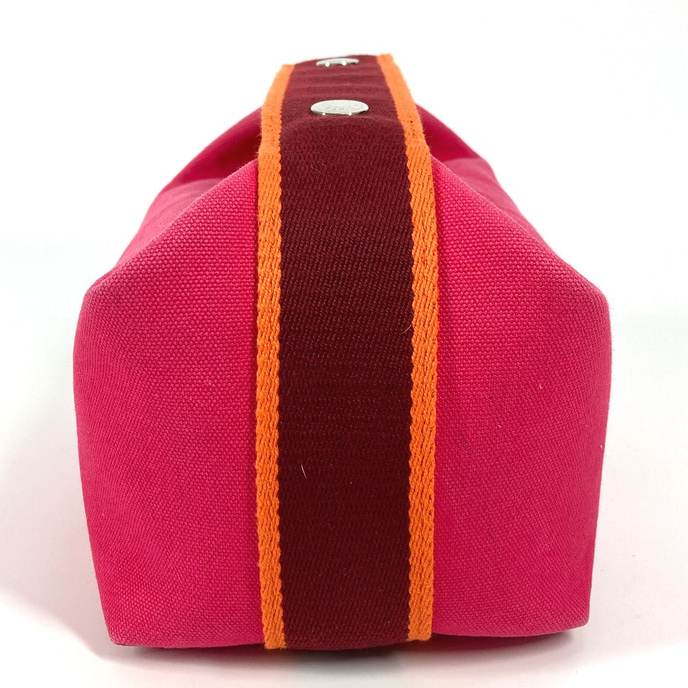 HERMES Handbag canvas pink Pouch Brid a Black PM Women