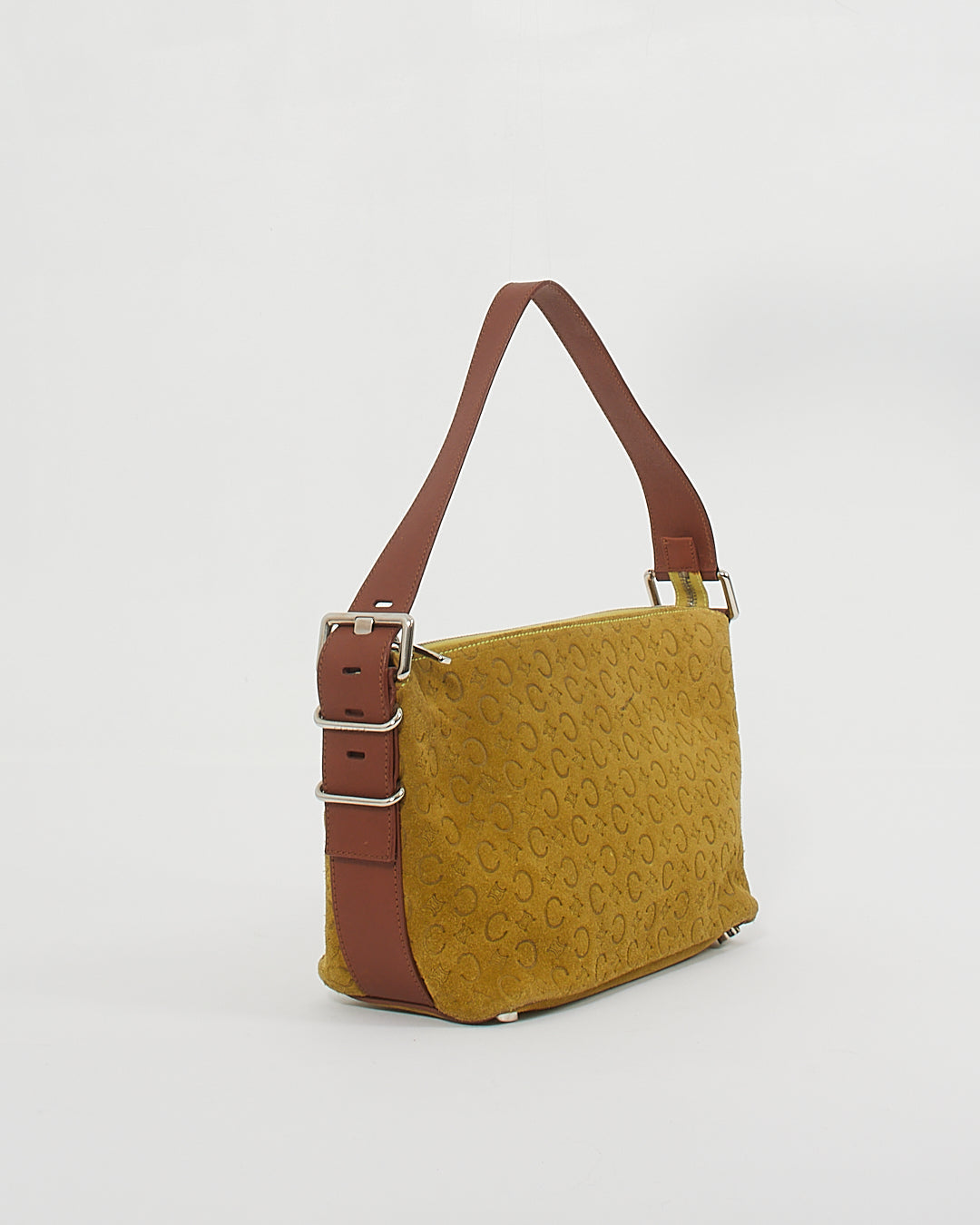 Celine Green Suede Macadam Shoulder Bag