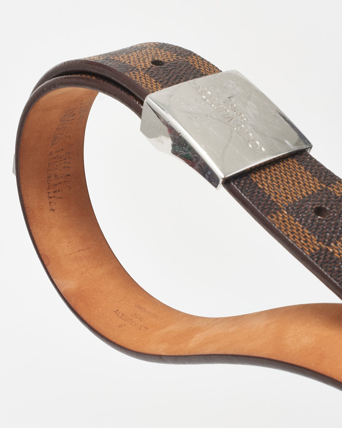 Louis Vuitton Monogram Coated Canvas Damier Ebene Belt - 32"