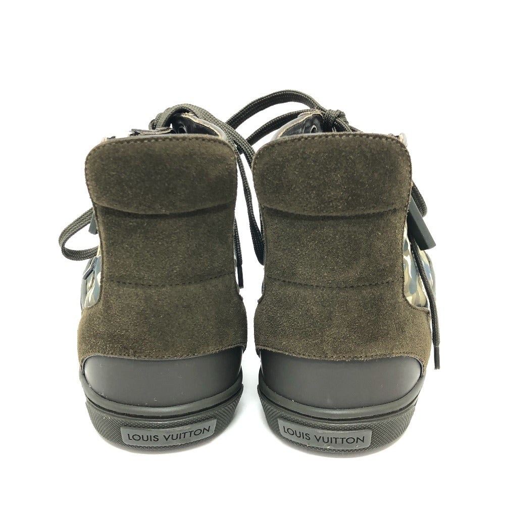 LOUIS VUITTON sneakers Nylon / leather khaki Zip-up Line mens 6