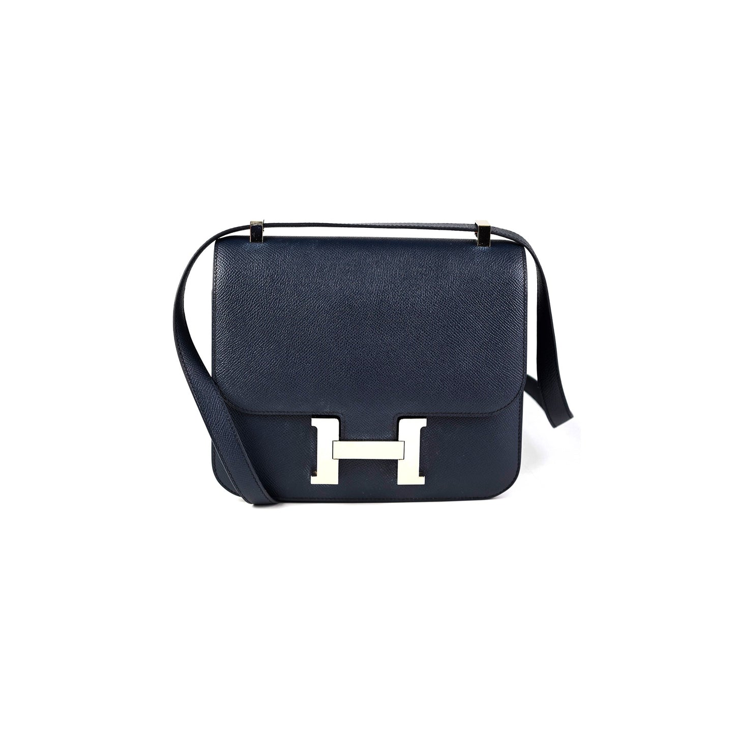 Hermes 24 Constance Epsom Blue Indigo Stamp X