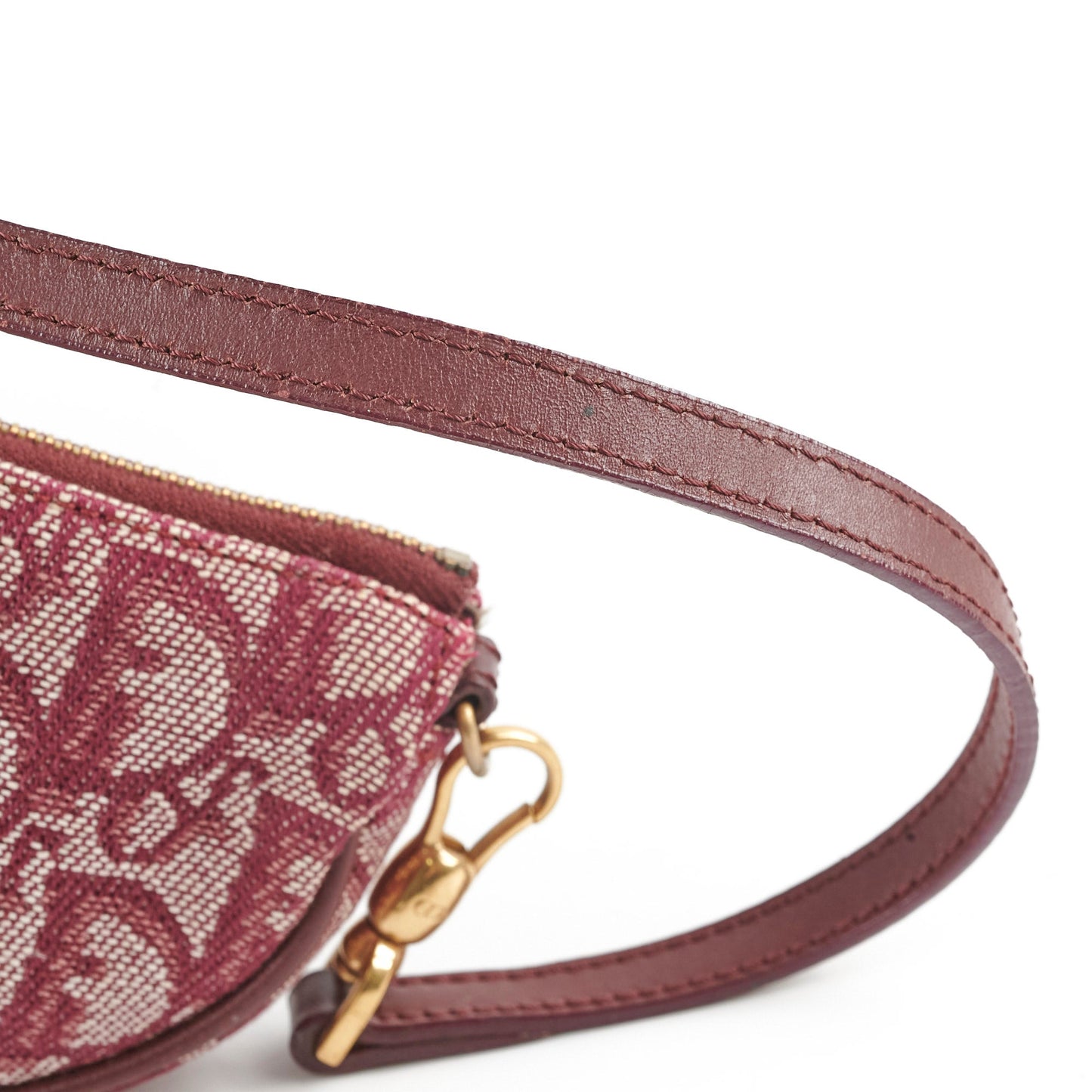 Christian Dior Mini Saddle Shoulder Bag Burgundy