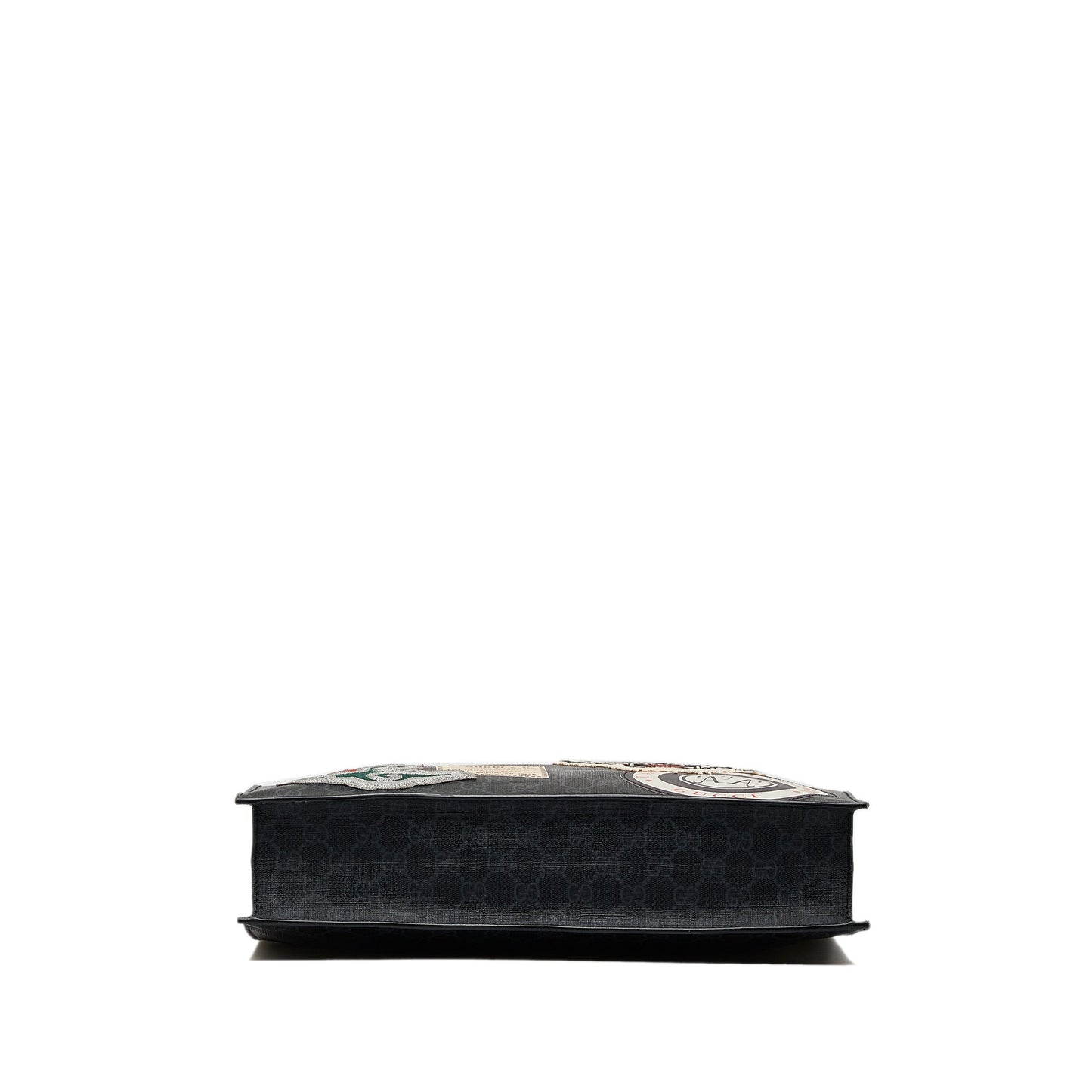 Gucci GG Supreme Black Leather Canvas Tote