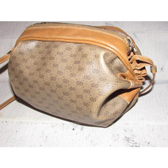 Gucci Leather Canvas Shoulder Bag