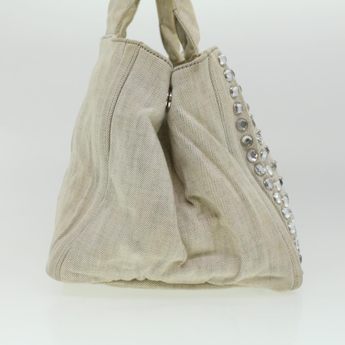 Prada Bijoux Canapa MM Tote Bag Canvas White