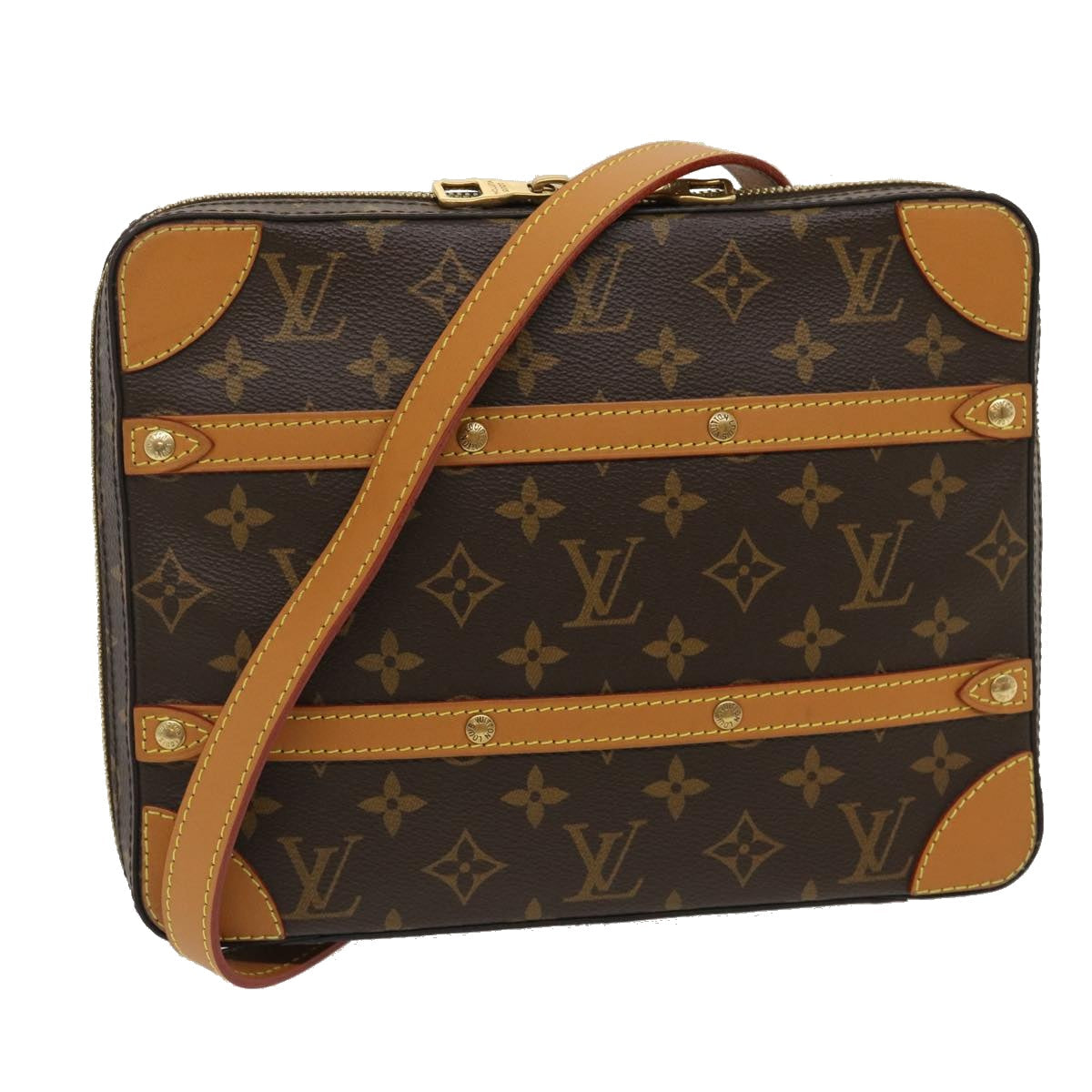 LOUIS VUITTON Monogram Soft Trunk Messenger MM Shoulder Bag Auth ak179A