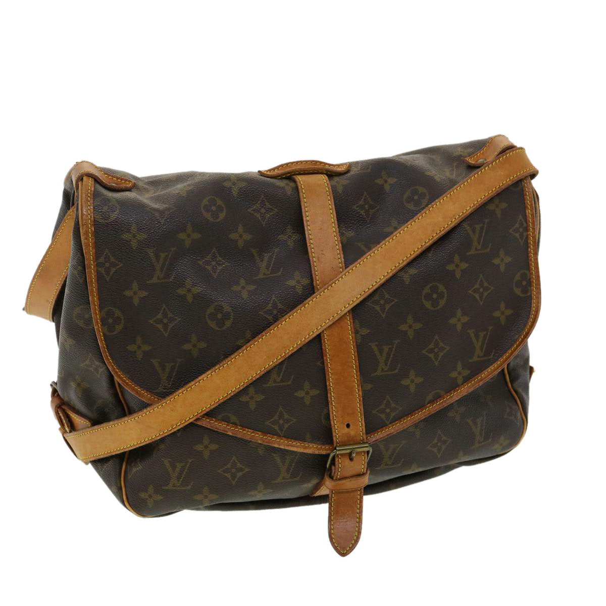 LOUIS VUITTON Monogram Saumur 35 Shoulder Bag LV Auth am3305