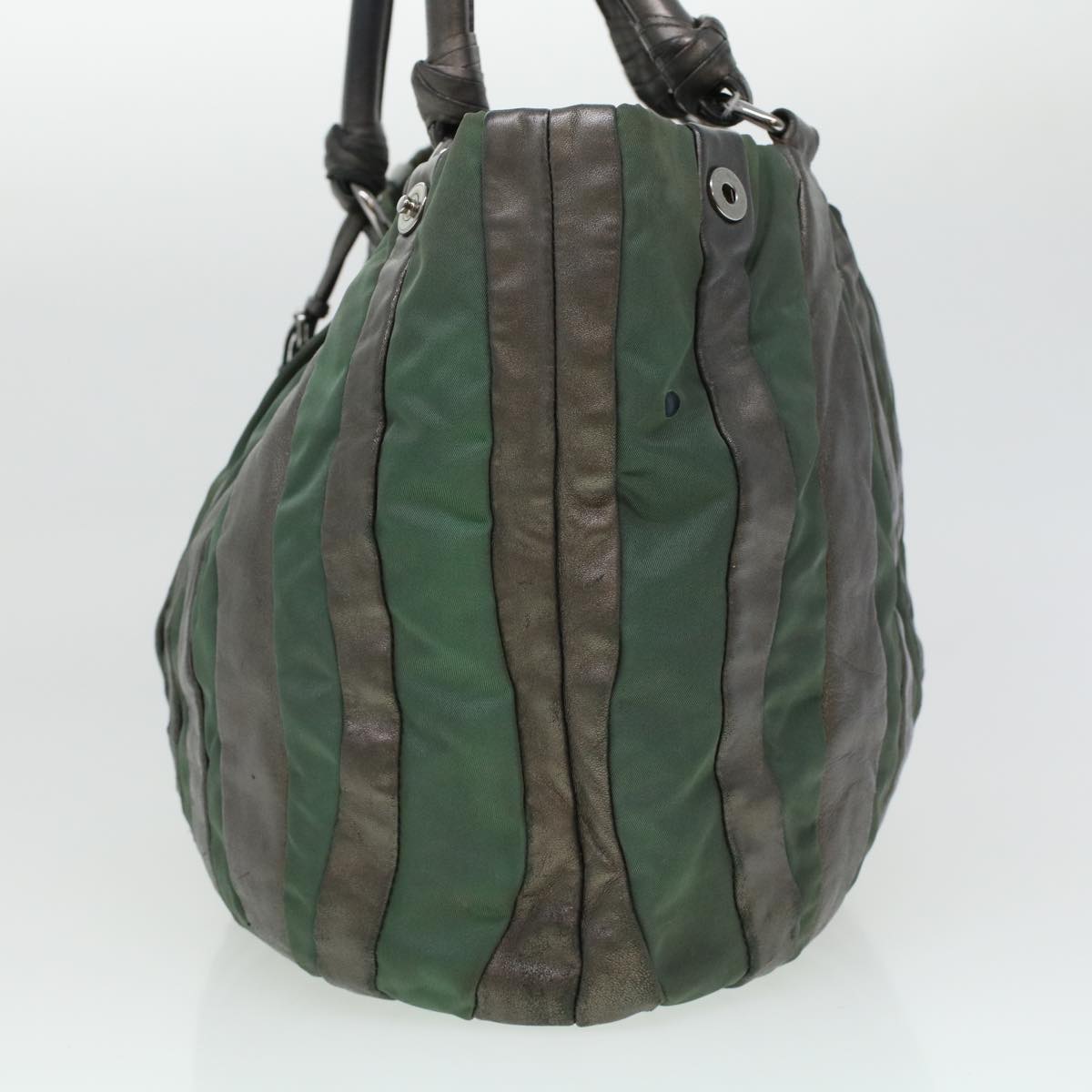 Prada Tote Bag Nylon Leather Gray