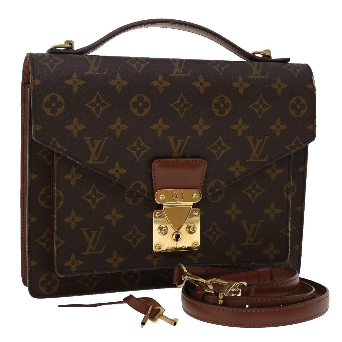 LOUIS VUITTON Monogram Monceau 28 Hand Bag 2way LV Auth ar9880B