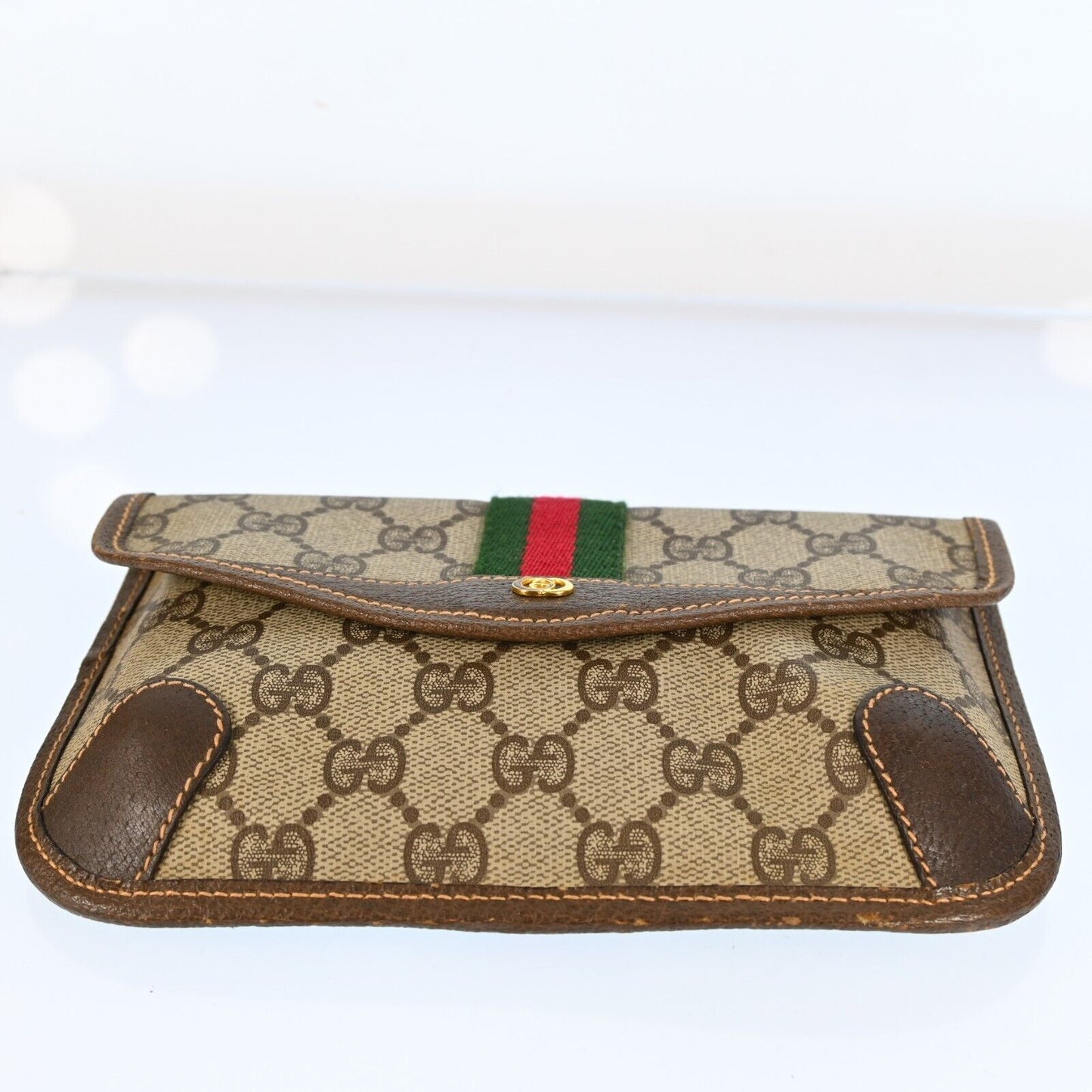 Gucci Leather Canvas Clutch