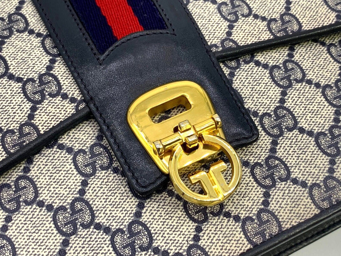Gucci Leather Canvas Shoulder Bag