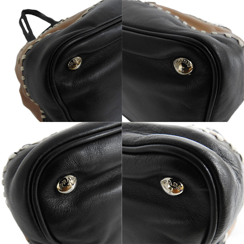 PRADA Tote Bag leather caramel