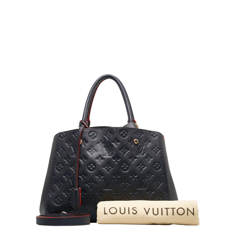 Louis Vuitton Monogram Amplant Montaigne MM Handbag Shoulder Bag 2WAY Marine Rouge Naïve Leather Louis Vuitton