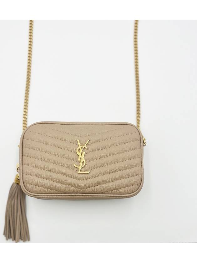 Luxury Saint Laurent Trending 2025 Lulu Mini Quilted Grain Leather Cross Bag Beige