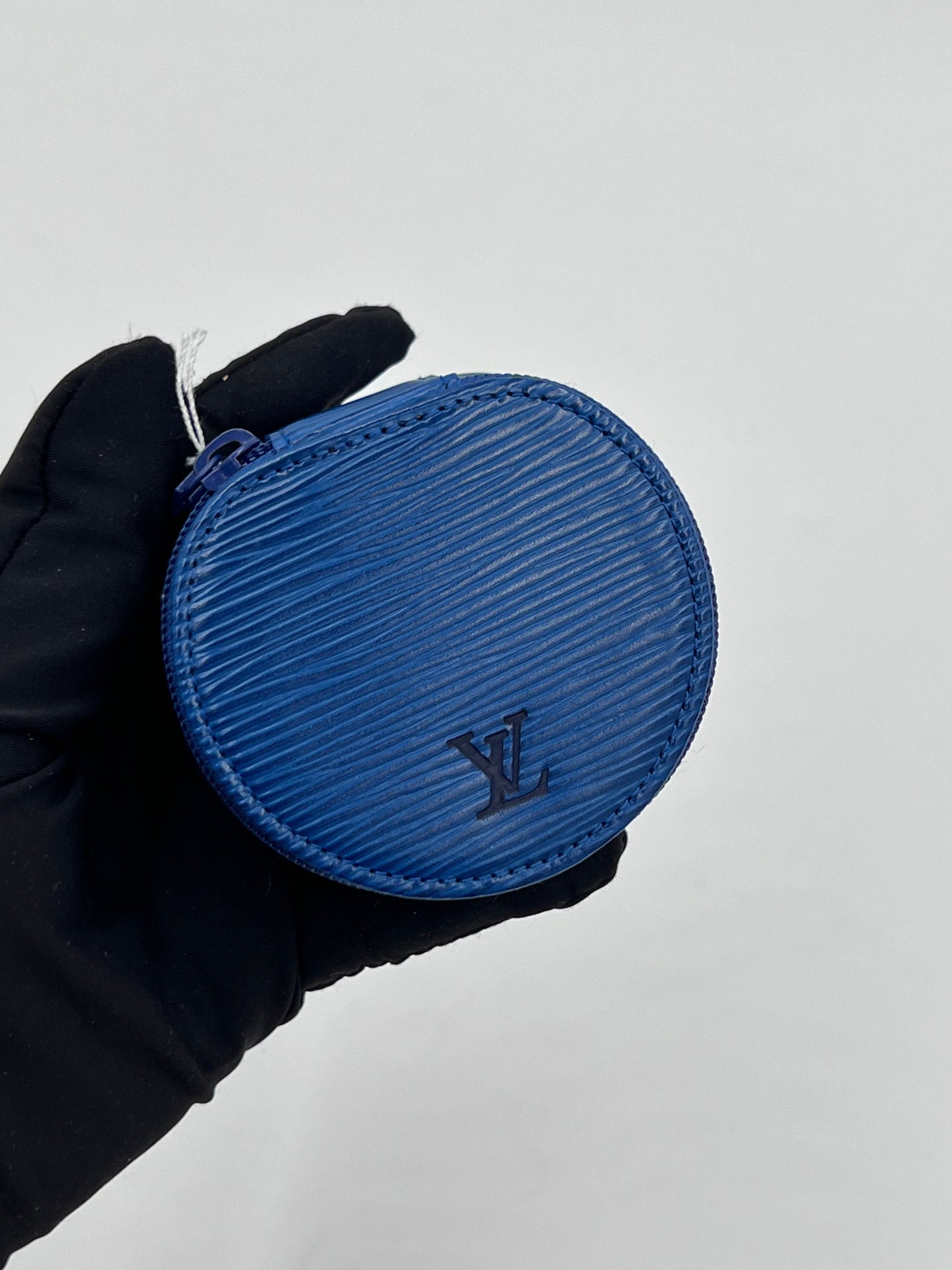 Louis Vuitton Leather Blue Coin Case AG392O