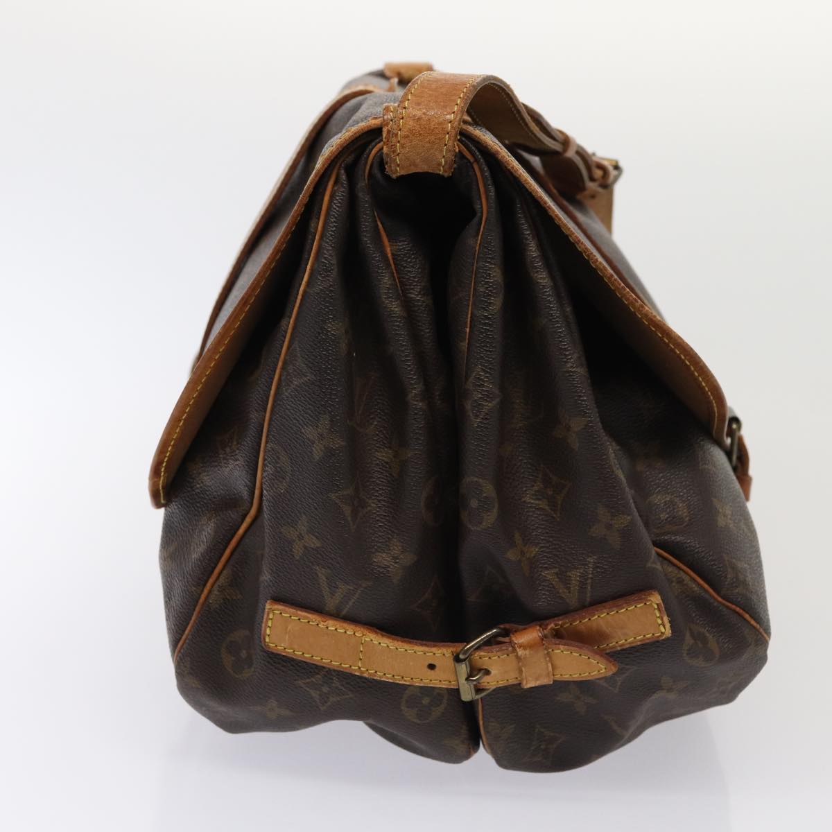 LOUIS VUITTON Monogram Saumur 35 Shoulder Bag M42254 LV Auth bs16127
