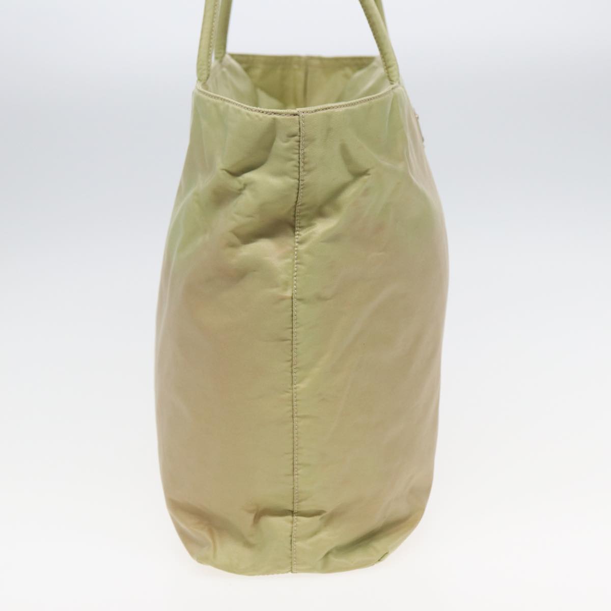 PRADA Tote Bag Nylon Beige Auth
