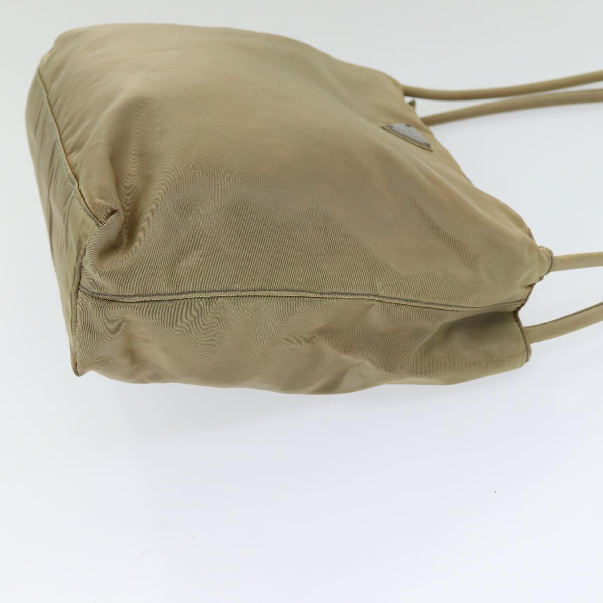 PRADA Tote Bag Nylon Beige Auth