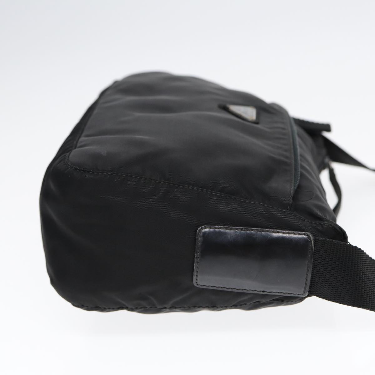 PRADA Shoulder Bag Nylon Black Silver Auth