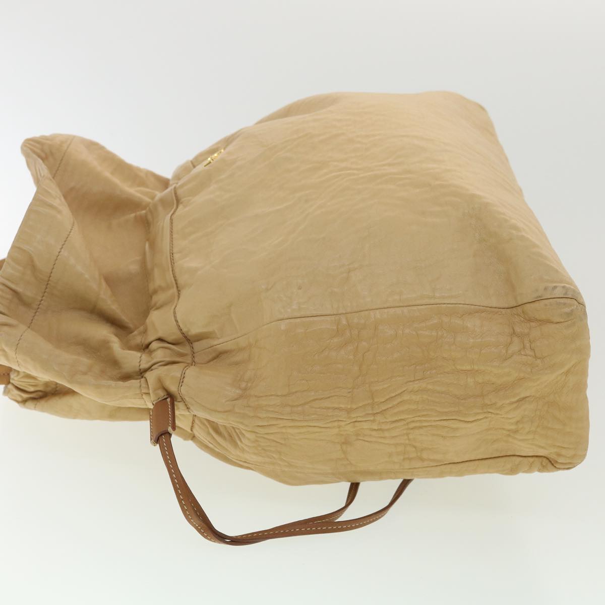 Prada Tote Bag Leather Beige