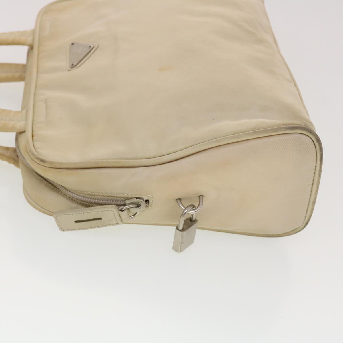 Prada Hand Bag Nylon Beige