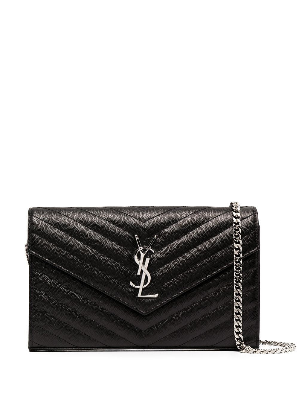 Luxury Saint Laurent Trending 2026 Women's Cassandre Chain Wallet in Nero | 377828BOW02