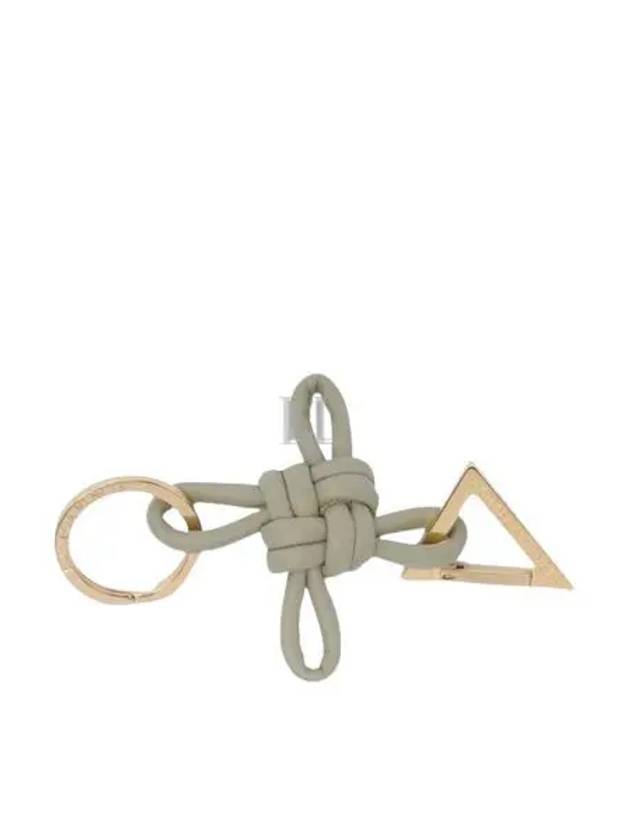 Luxury Bottega Veneta Triangle Napa Key Holder Grey