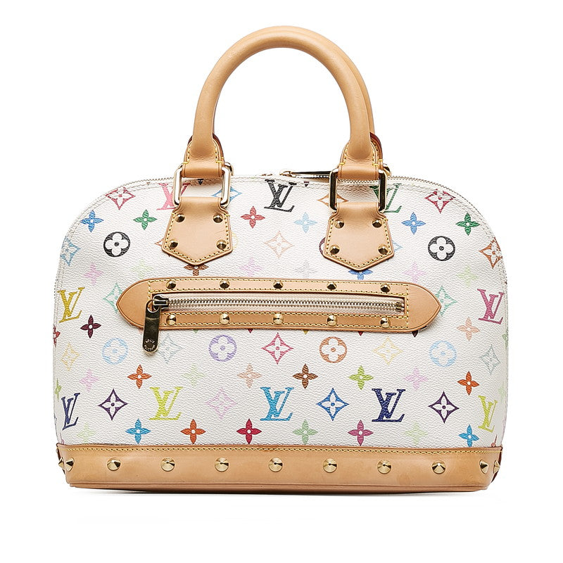 Louis Vuitton Multicolor Alma Handbag Bronze White PVC Leather Louis Vuitton
