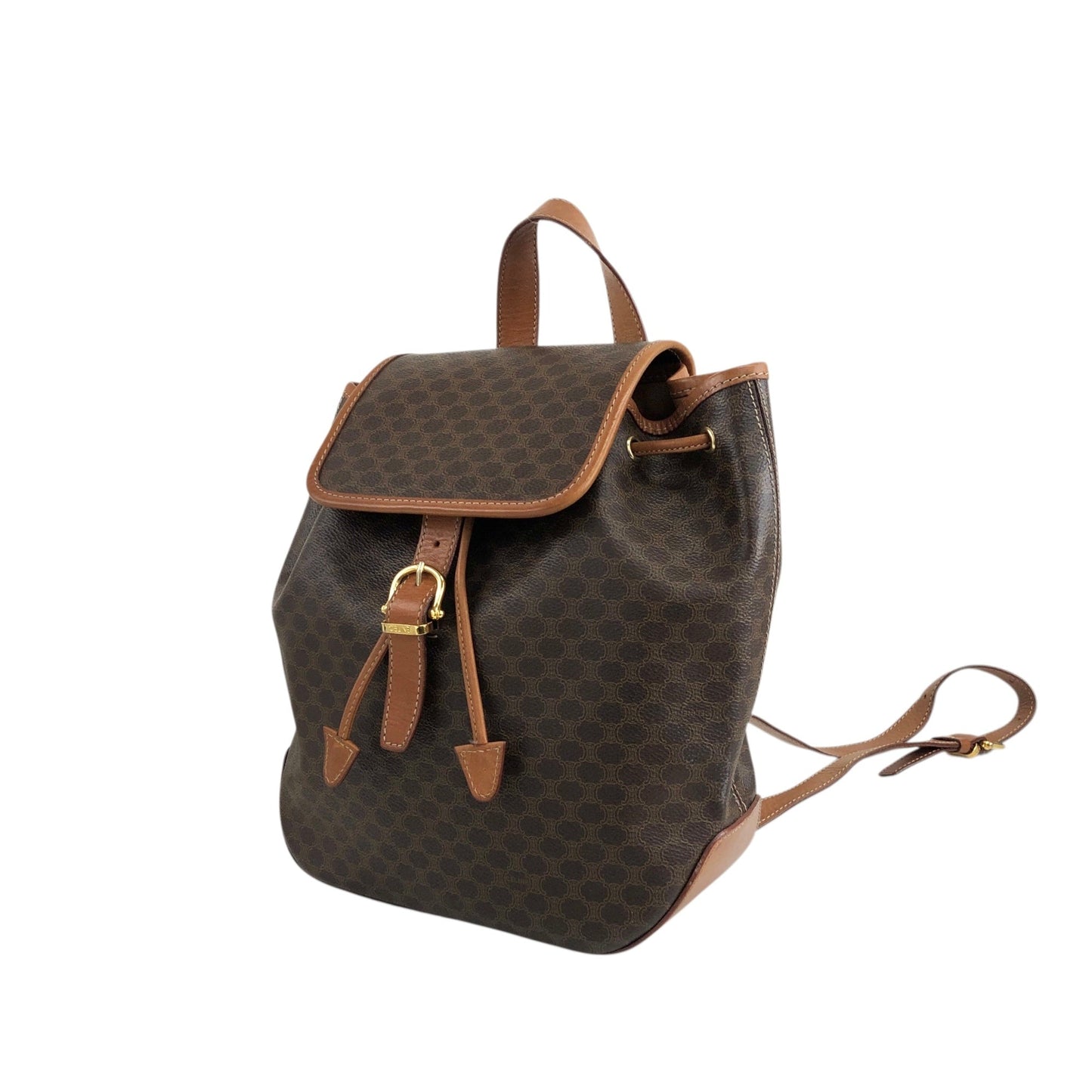 CELINE Macadam Front Buckle Backpack Brown 22b6rx