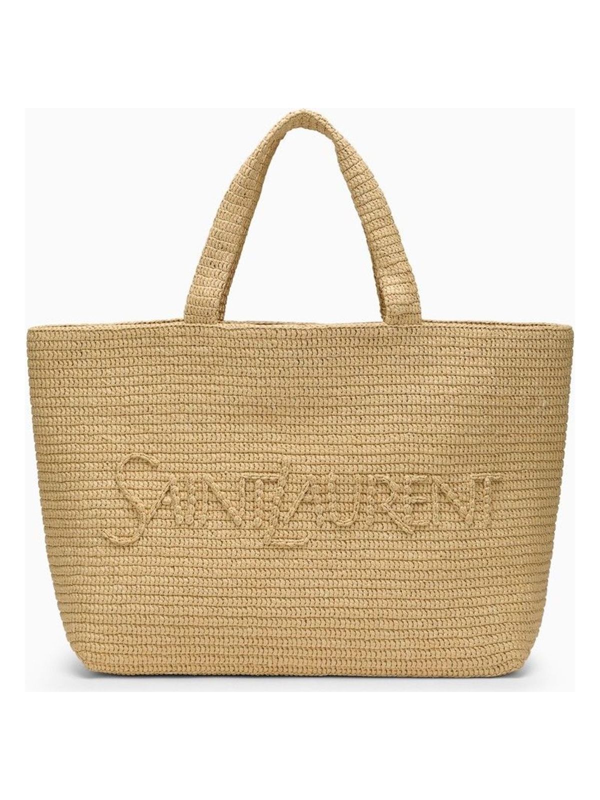 Luxury Saint Laurent Trending 2025 Women's Raffia Tote Bag With Logo in Pink |