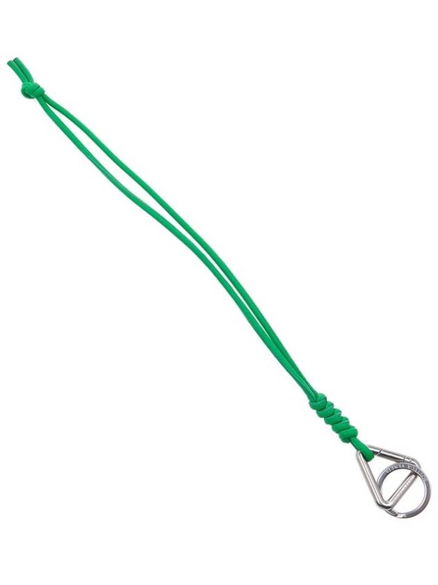 Luxury Bottega Veneta Leather Strap Silver Key Holder Green
