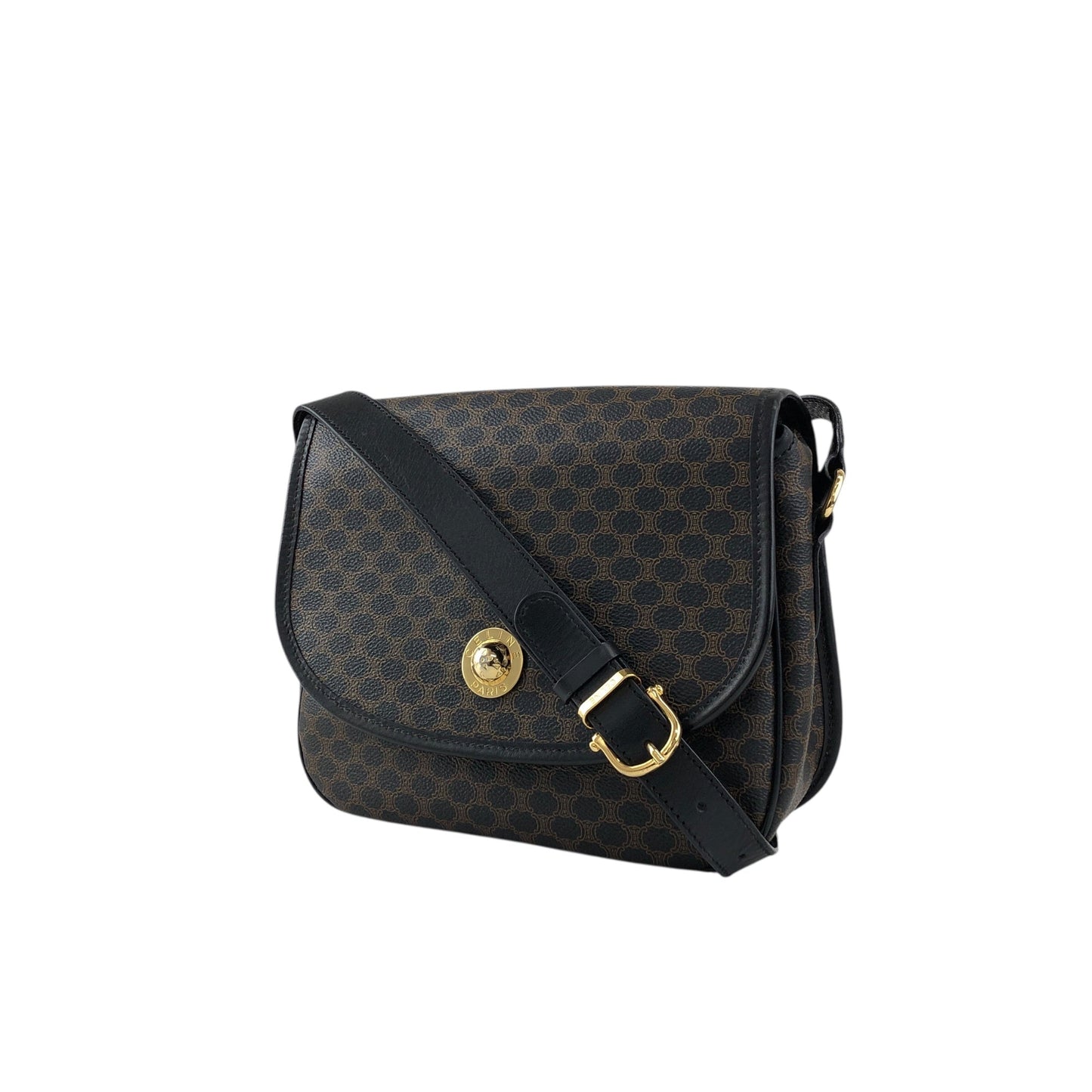 CELINE Macadam Starball Flap Shoulder bag Black a8awaa