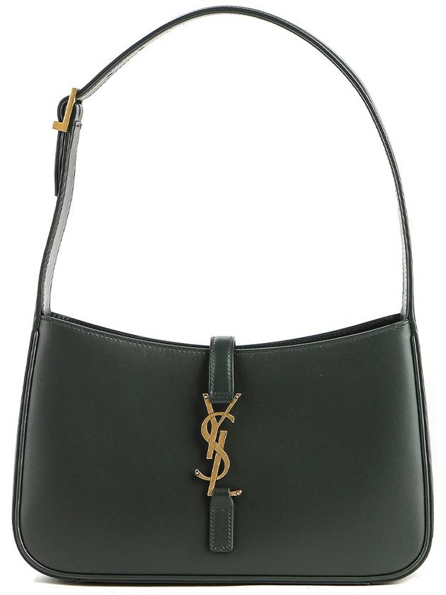 Luxury Saint Laurent Trending 2025 Le 5 A 7 Smooth Leather Hobo Shoulder Bag Dark Green