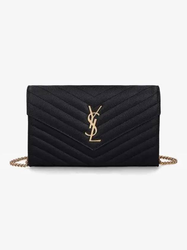 Luxury Saint Laurent Trending 2025 Monogram Matelasse Chain Shoulder Bag Black