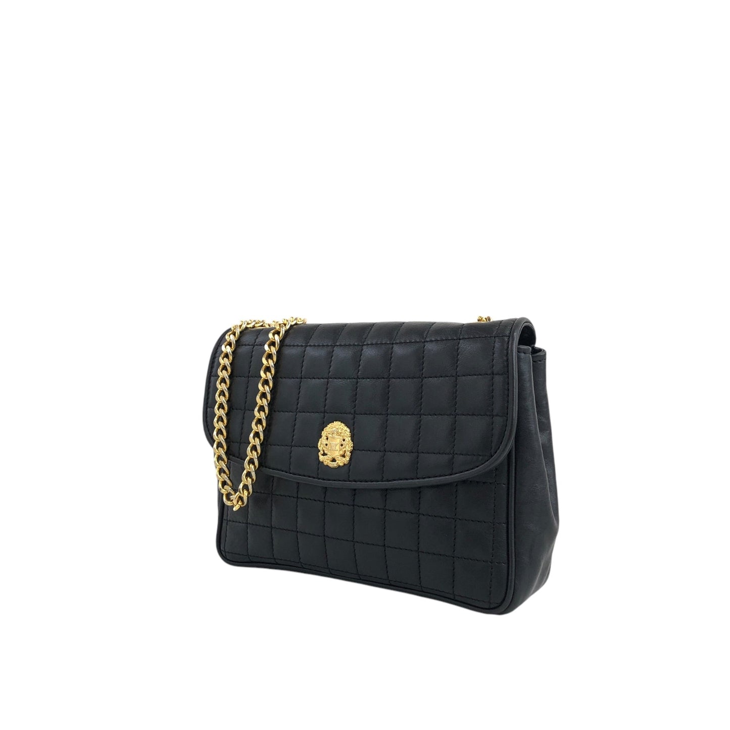 CELINE Emblem Chain Shoulder bag Black 3nk43u