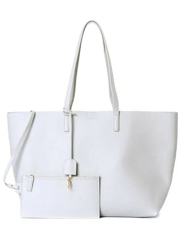 Luxury Saint Laurent Trending 2025 East West Shopper Tote Bag Ivory