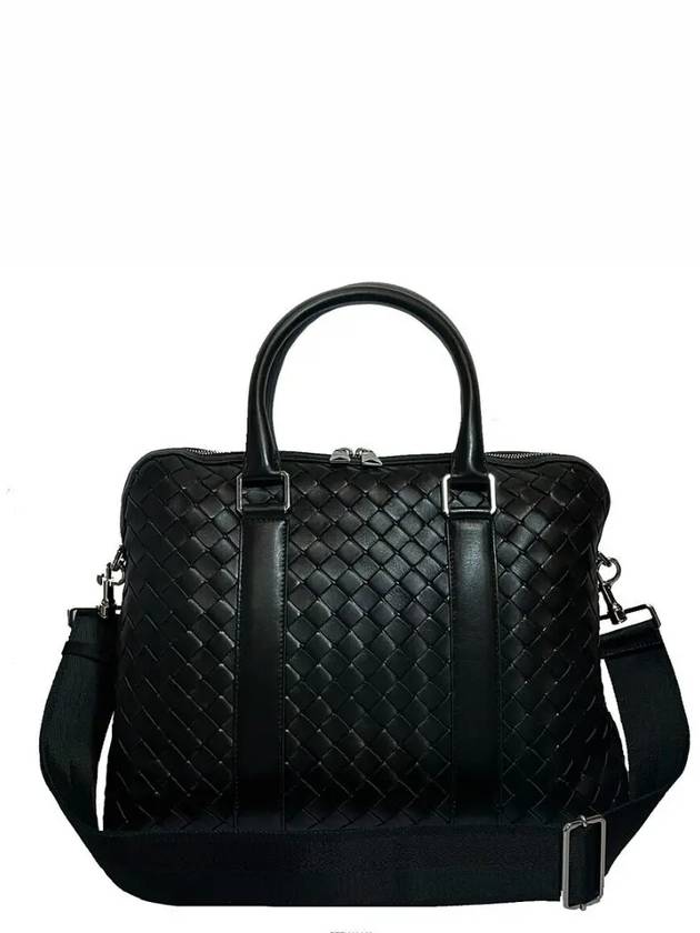 Luxury Bottega Veneta Intrecciato Leather Brief Case Dark Green