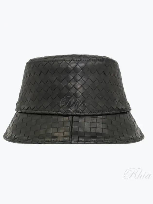 Luxury Bottega Veneta Intrecciato Leather Bucket Hat Dark Green