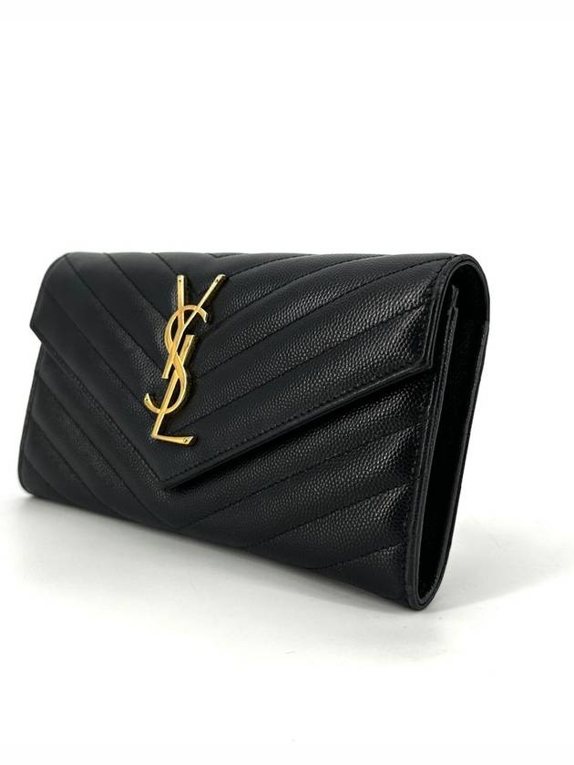 Luxury Saint Laurent Trending 2026 Grande Poudre Matelasse Envelope Flap Long Wallet 372264