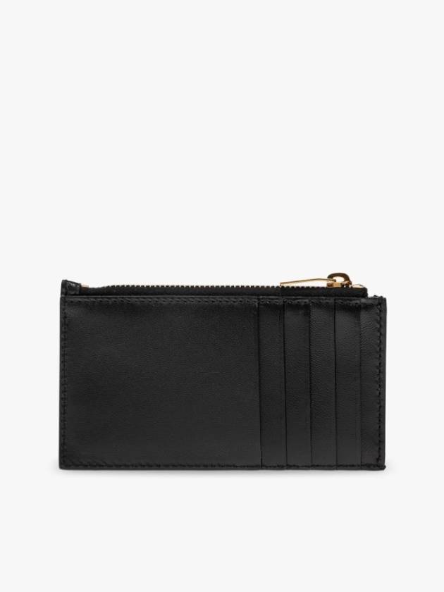 Luxury Saint Laurent Trending 2026 Cassandra Fragment Zipper Card Case Lambskin Black