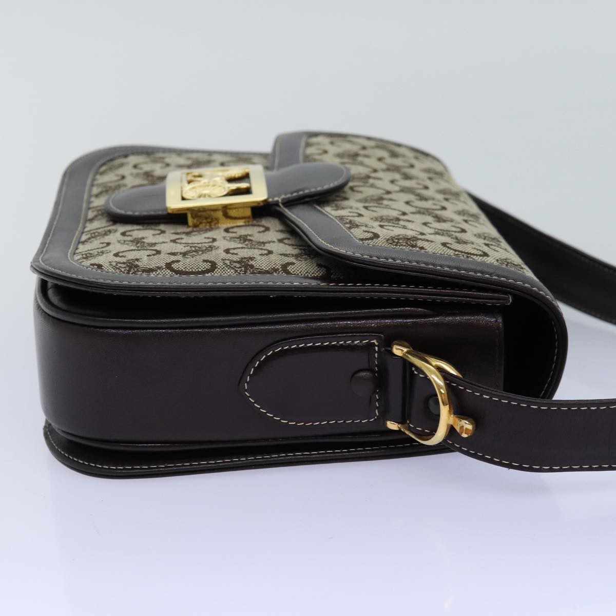 Luxury CELINE C Macadam Horse Carriage Shoulder Bag Beige ep4291