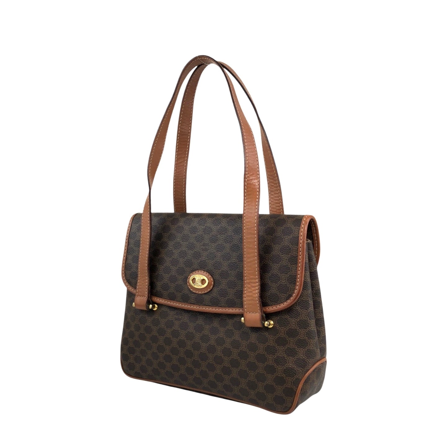 CELINE Macadam Handbag Brown 5fmrk2